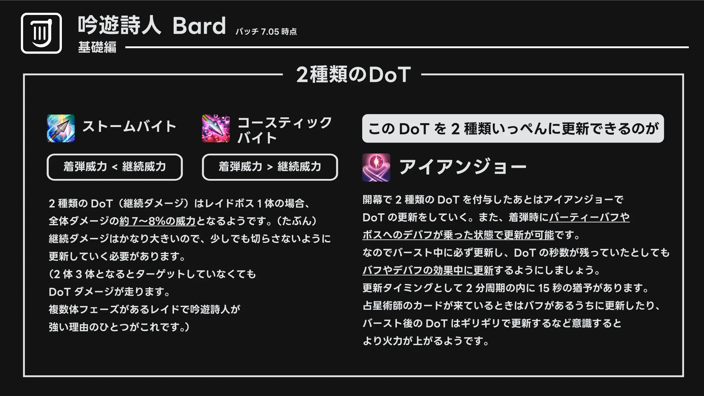 FF14吟遊詩人のスキルと3-6-9回しを勉強する【黄金のレガシー】