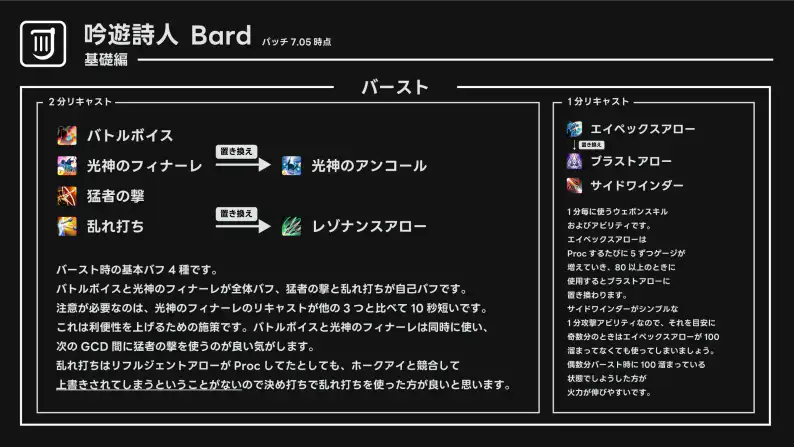 FF14吟遊詩人のスキルと3-6-9回しを勉強する【黄金のレガシー】