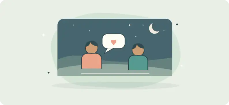 帰り道に二人でゆっくり気持ちを話しているイラスト